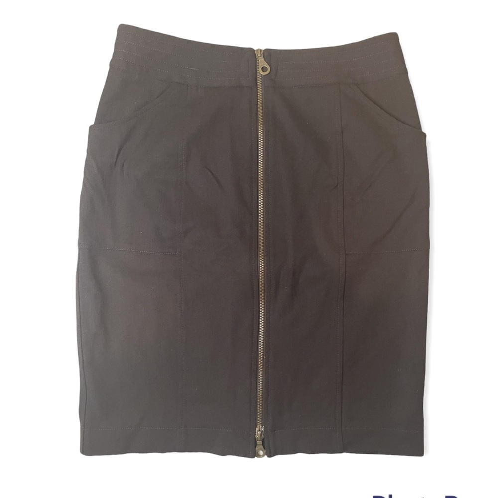 Searle Zipper Front Pencil Wool Skirt​​‎